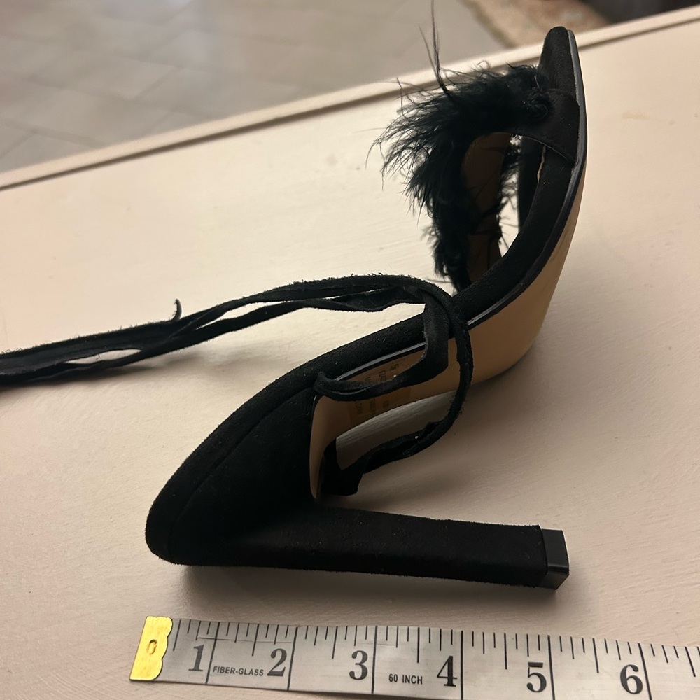 Heels Black Feathered Strap Heels Size UK 5! EGO - Picture 3 of 9